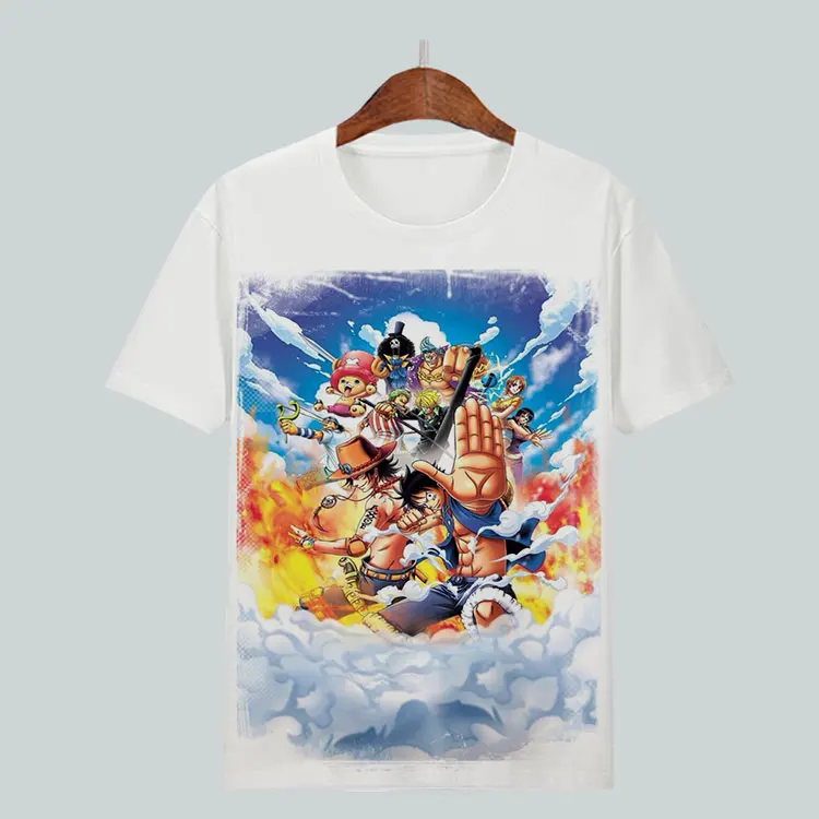 Цельнокроеная футболка для косплея Луффи Эйс ророноа Зоро летняя с мультяшным