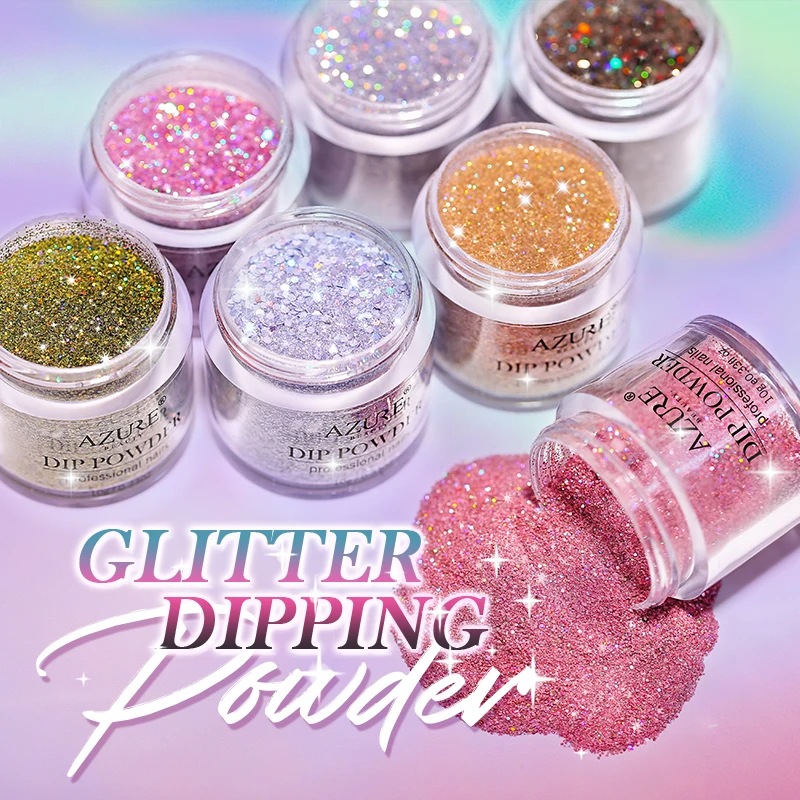 Azure Beauty новейший блестящий порошок розового цвета Блестящий Порошок для ногтей