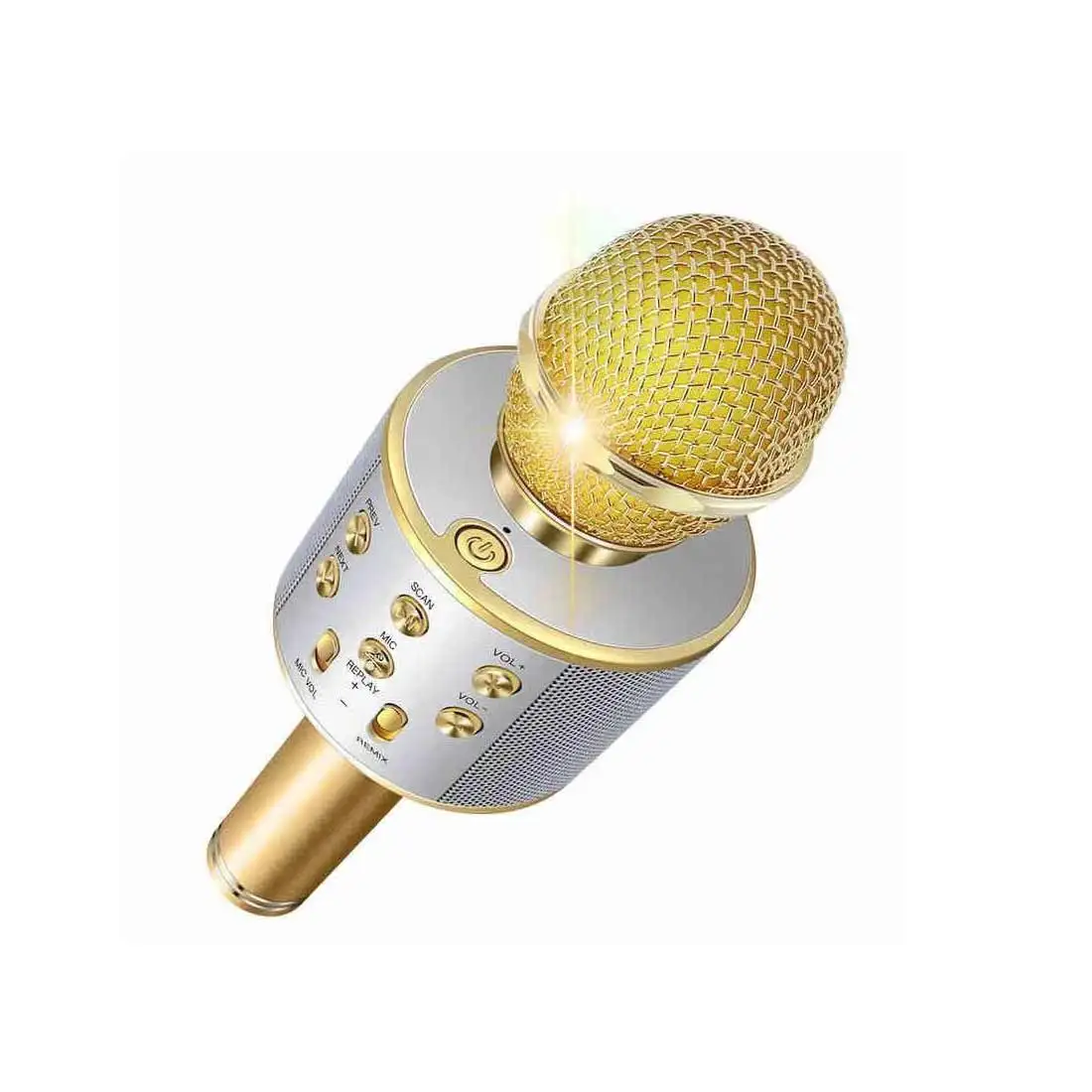 Local gold Bluetooth беспроводной микрофон динамик ручной микрофон караоке микрофон музыкальный плеер для вокала, с рекордером KTV караоке микрофон - Цвет: Local gold