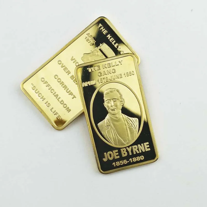 

2019 Australia Kalley Gang Joe Byrne(1856-1880) Collectible Gold Plated Bar Copy Collection Creative Gift Commemorative Coin