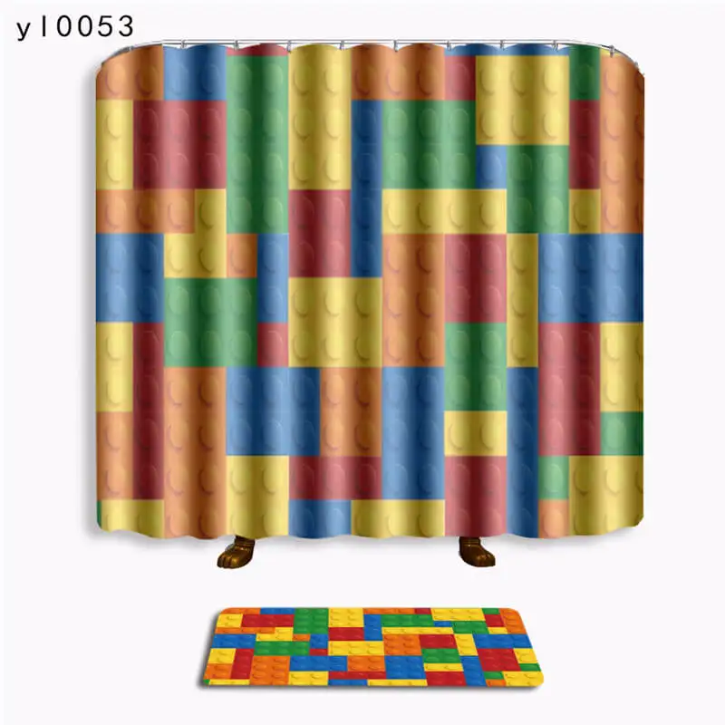 Современные занавески для ванной комнаты с принтом в клетку душа и нескользящий