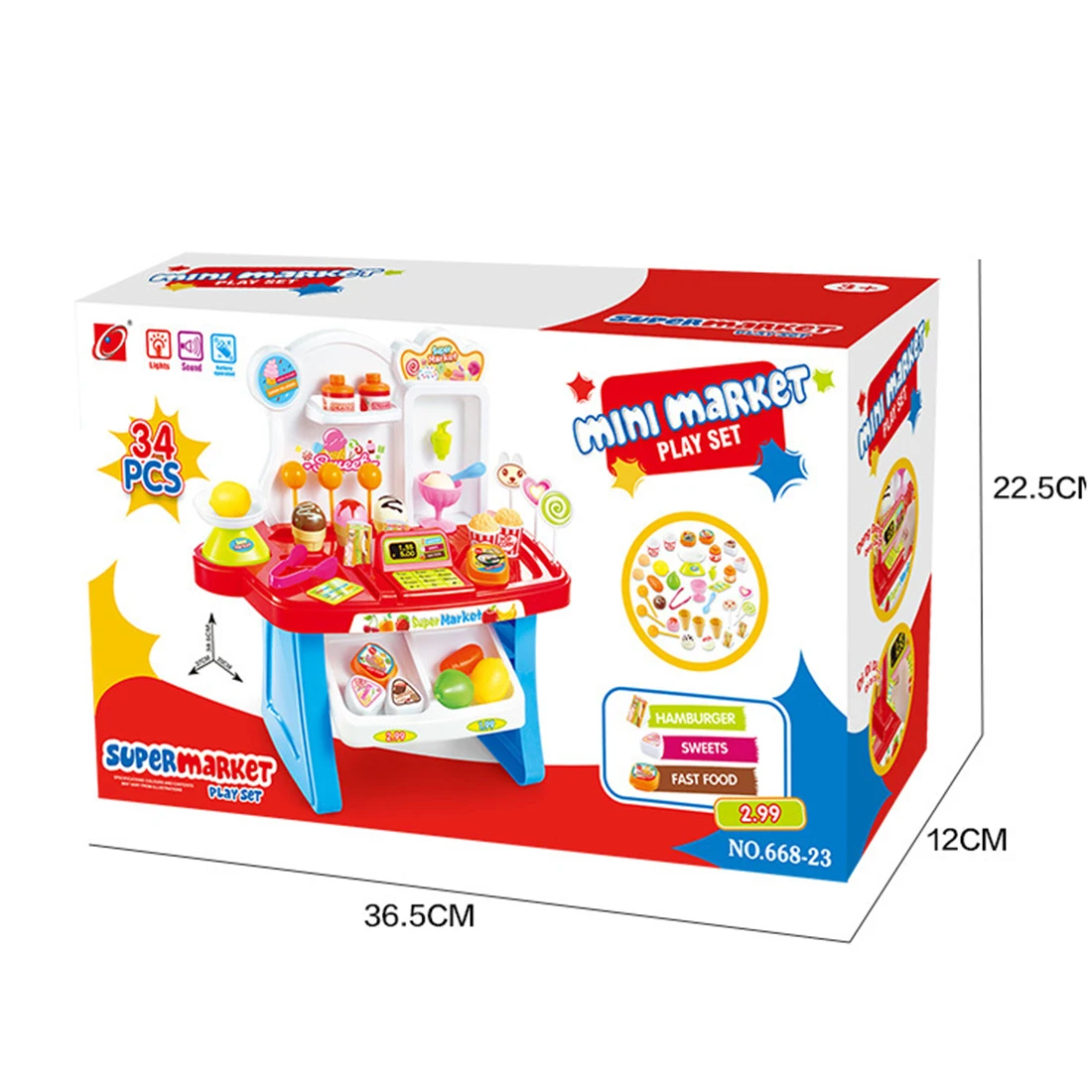 34 шт./компл. детская мини Superarket Playset притворяться торговый рынок Играть Стенд