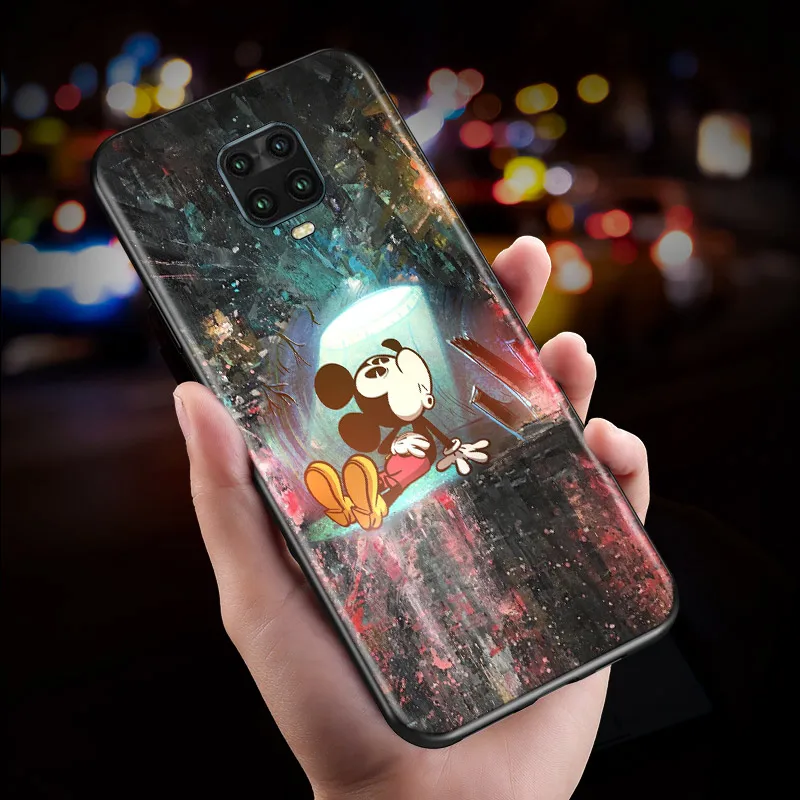 Black Silicone Cover Mickey Mouse For Xiaomi Redmi Note 10 10S 9 9S Pro Max 9T 8T 8 7 6 5 Pro 5A Phone Case