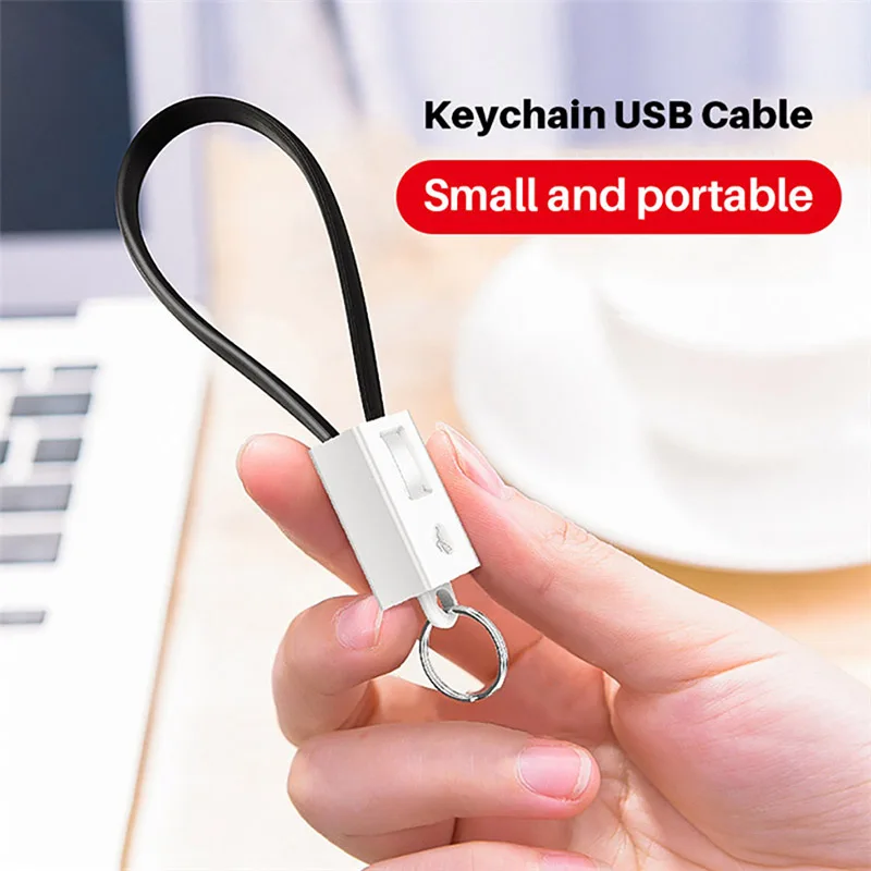 Кабель Micro USB с брелоком для ключей портативный шнур быстрой зарядки смартфонов