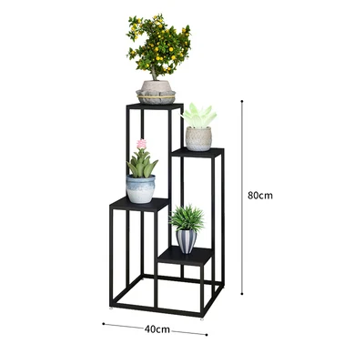allironframe black S Северное Кованое железо многослойная лестница цветок балкон Крытая Цветочная стойка напольная зеленая стебель Орхидея Цветочный Горшок стойка - Цвет: allironframe black S