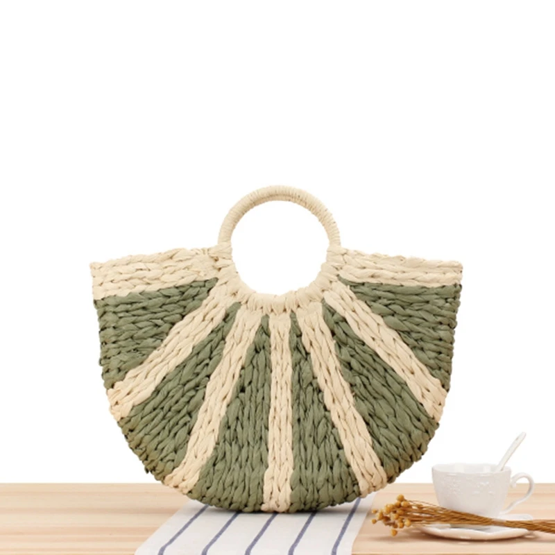 Модная соломенная сумка на одно плечо Mori ручная тканая Повседневная большая