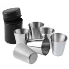 Набор мини-стаканов из нержавеющей стали, с чехлом, 30 мл, 4 шт.6 шт.