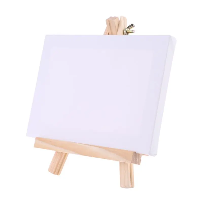 

Mini Canvas And Natural Wood Easel Set For Art Painting Drawing Craft Wedding Supply