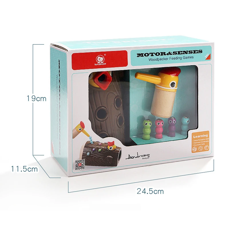 Игрушка Монтессори деревянный дощечка поймать насекомых черви магнитные