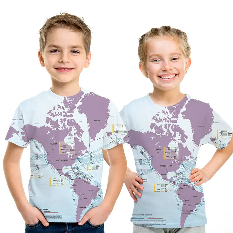 2019 новая карта мира футболка Веселая футболки летняя модная &quotАниме&quot 3D для