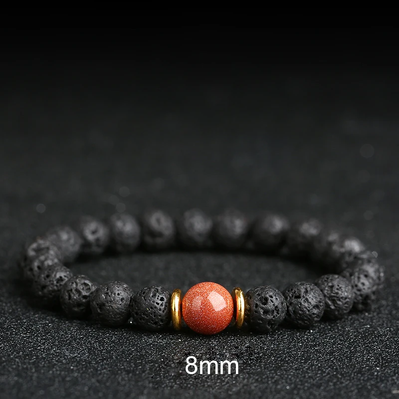 Браслеты с лавовыми бусинами из натурального камня и вулкана Исцеляющие лавы 8 мм