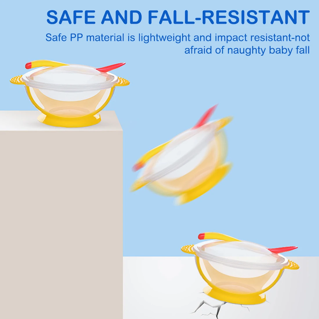 

Temperature Sensing Feeding Spoon Child Tableware Food Bowl Learning Dishes Service Plate/Tray Suction Cup Baby Dinnerware Set