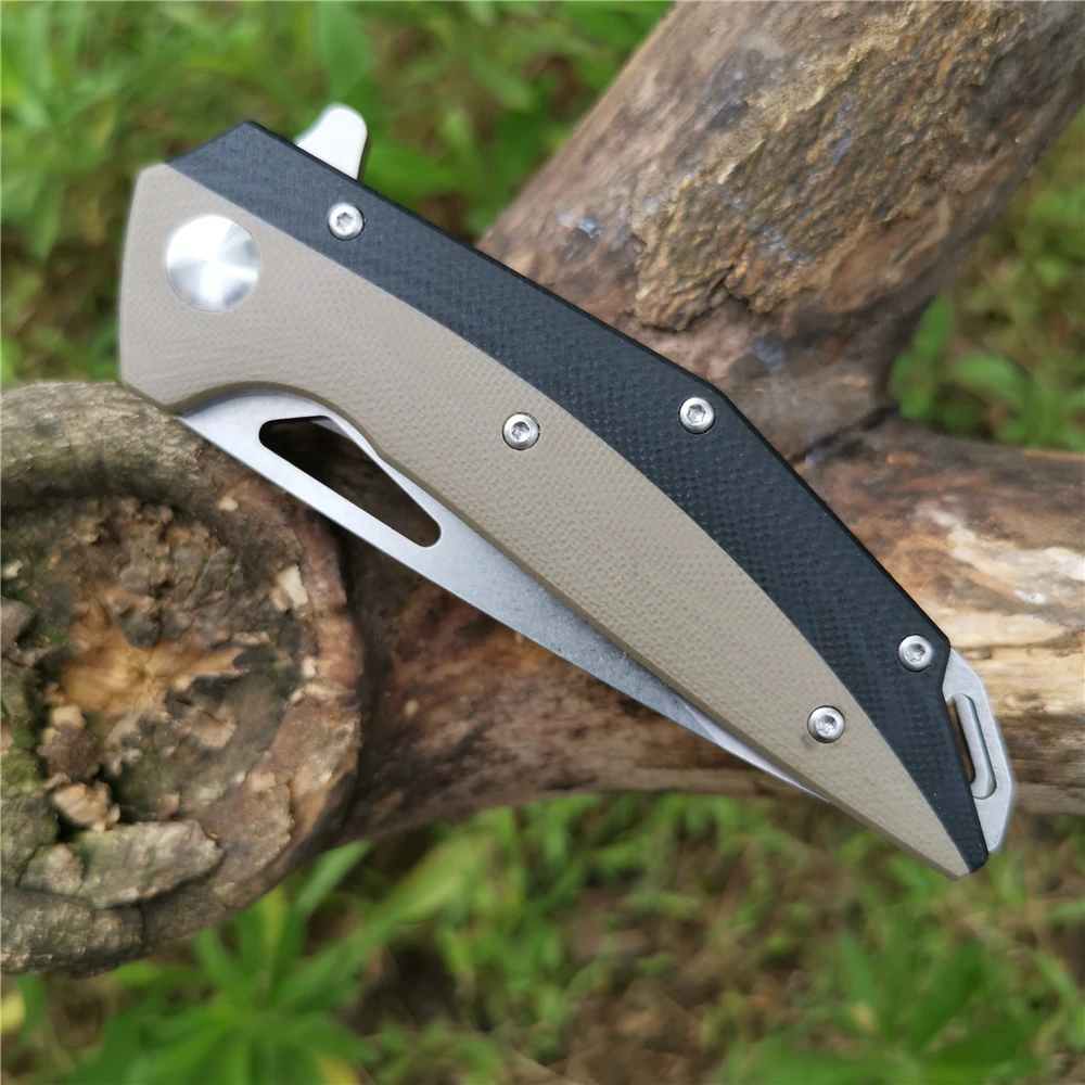 Высокая твердость 60-61HRC складной нож D2 Альпинизм барбекю Рыбалка карманный Отдых