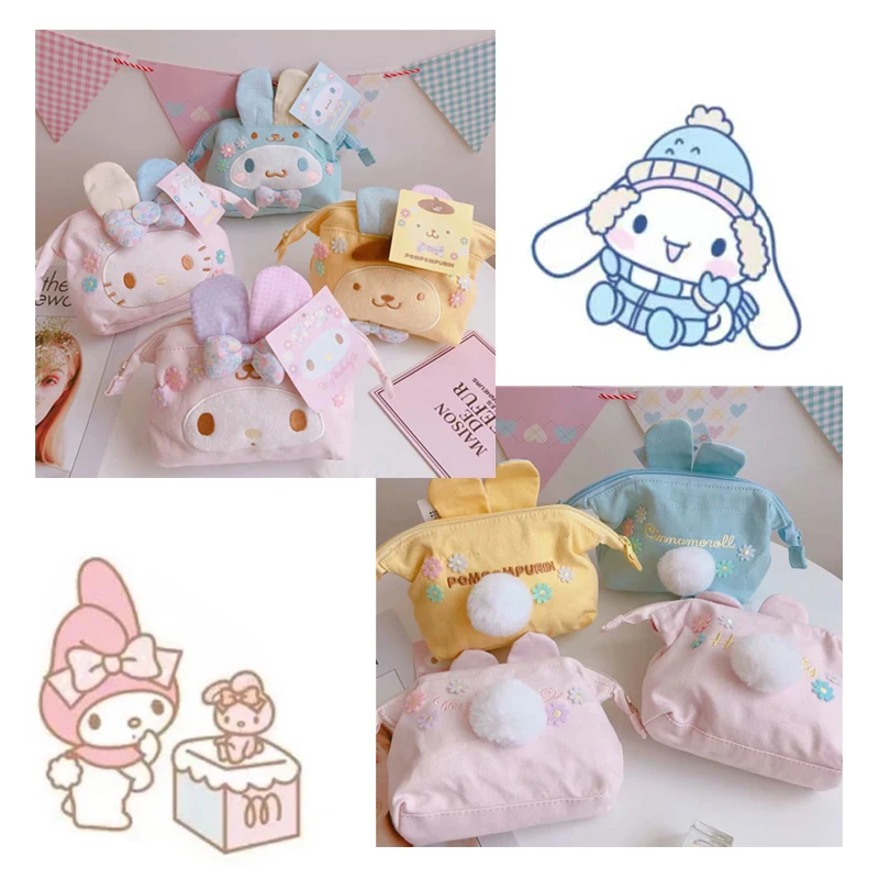 

Мультяшный аниме Kawaii Cinnamoroll Purin Dog My Melody Kt Cat косметичка милая мягкая плюшевая Монета Женская сумка подарки для девочек