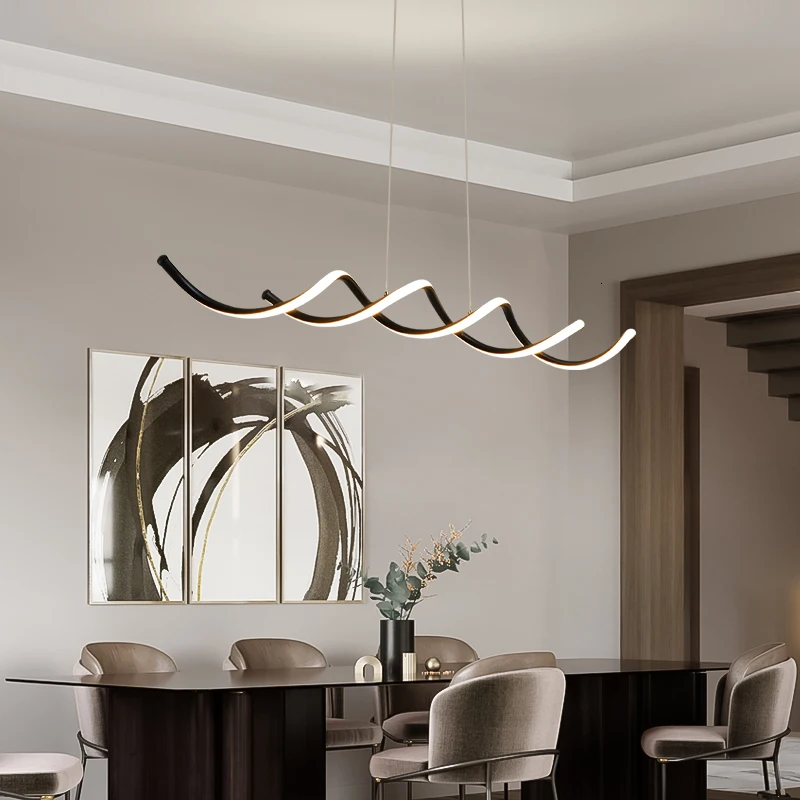 vender Luminária Pendente Espiral De Tamanho Longo Led Moderno Lustre De Cozinha Bar Sala De Jantar Lâmpadas Pendentes Decoração De Casa Dna Luminária