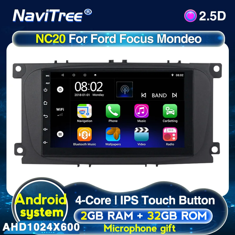 Автомагнитола для Ford/Focus/S Max/Mondeo 9/GalaxyC Max мультимедийный видеоплеер навигация GPS