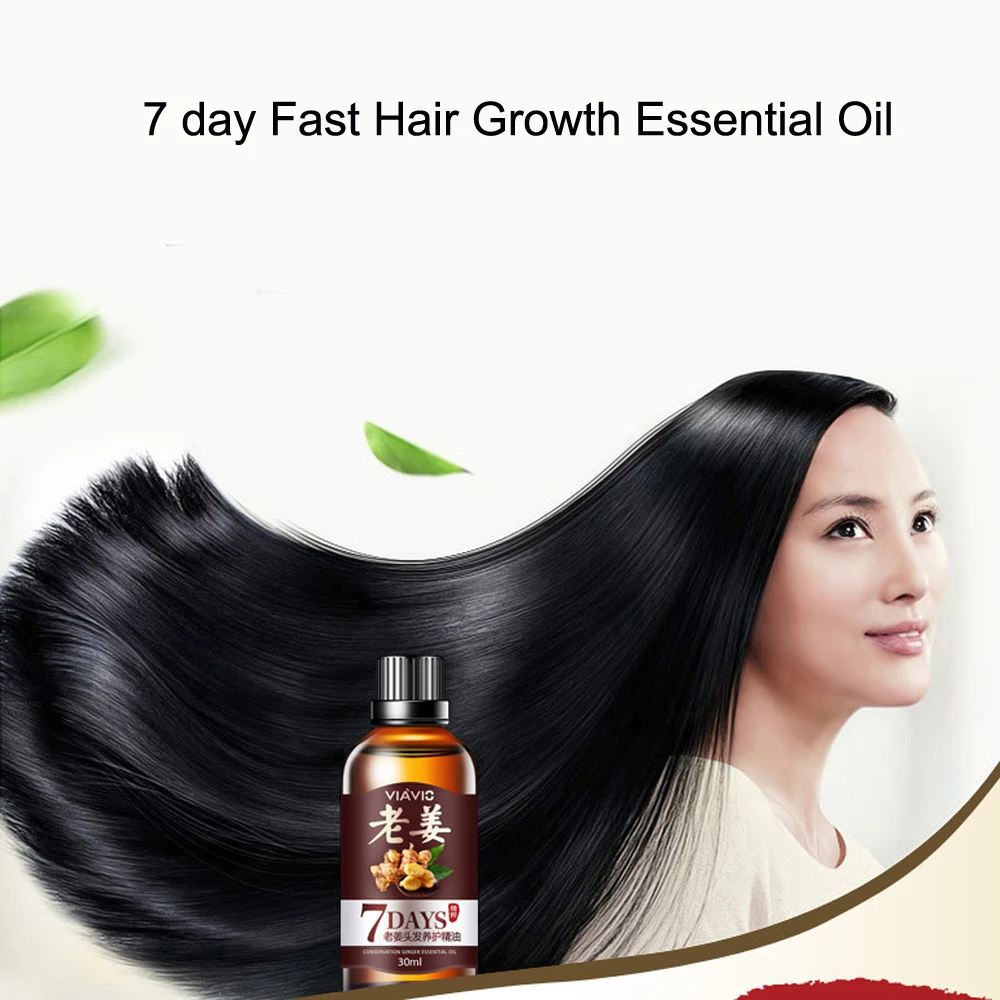 30ml 7 day Fast Hair Growth Essential Oil Effective Loss Treatment Regrowth Ginger Serum Natural Health Care Beauty | Красота и