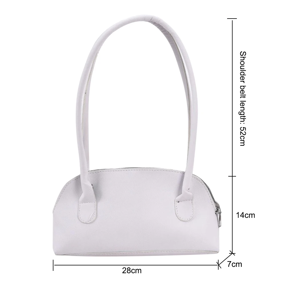 

Fashion Women PU Leather Shoulder Bags Pure Color Underarm Bag Vintage Elegant Ladies Casual All-matchTop-handle Handbag