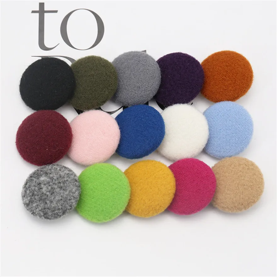 10 шт Плюшевые круглые пуговицы обруч тканевый воротник на пуговицах для