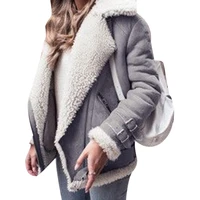 new winter fur coat womens slim cotton warmth thick faux fur coat womens casual suede lamb velvet coat