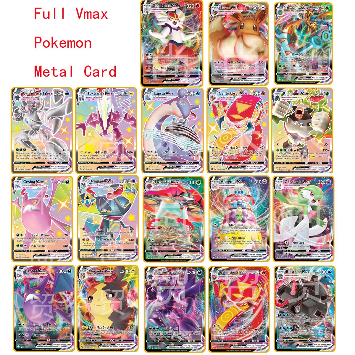 

27 Styles Pokemon Metal VMAX Cinderace Eevee Grimmsnarl Toxtriciyt Toys Hobbies Hobby Collectibles Game Collection Anime Cards