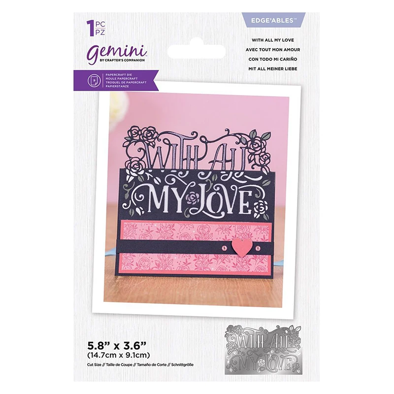 

WITH ALL MY LOVE Words Letters Metal Cutting Dies for Scrapbooking Stencil Knife Mould Blade Punch Model Craft Decor Template