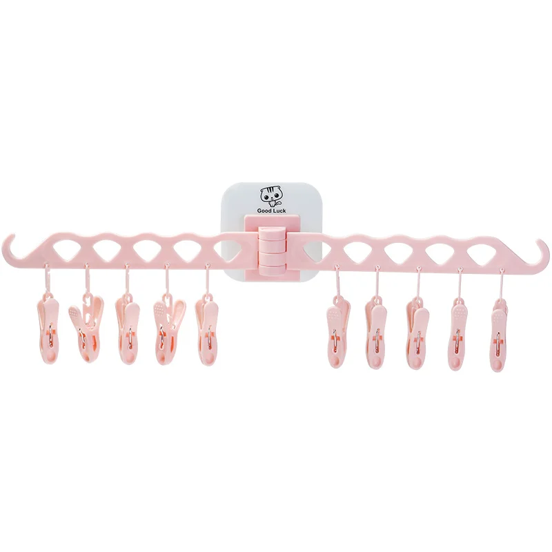 

20 Clip Folding Hanger Multi-Clip Punch-Free Wall Bathroom Hanging Underwear Household Clothes Clip Bathroom Kitchen