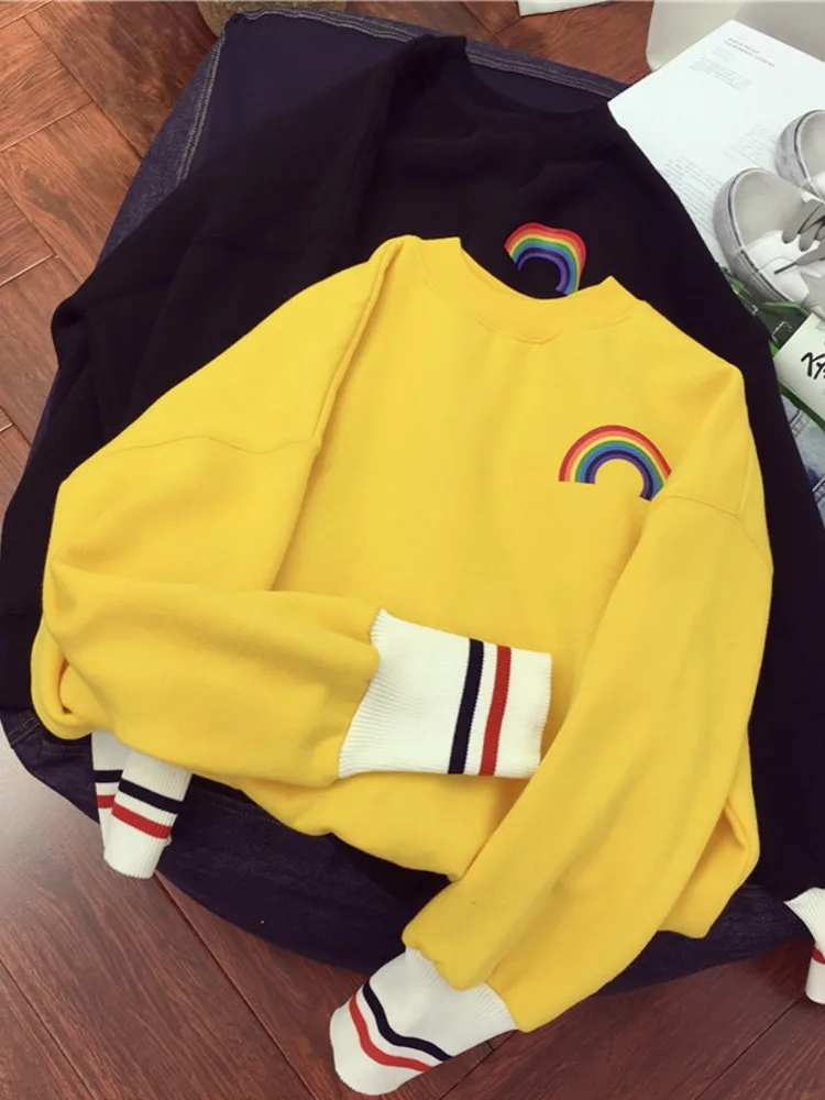 Женские толстовки на осень и зиму новые бархатные Модный милый Универсальный