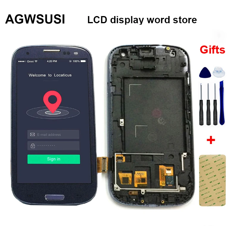 Для Samsung Galaxy S III S3 LCD I9300 I9300i I9301 I9301i ЖК дисплей панель + сенсорный экран дигитайзер
