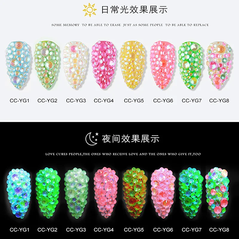 3D красочные светящиеся блестящие драгоценные камни жемчужное украшение