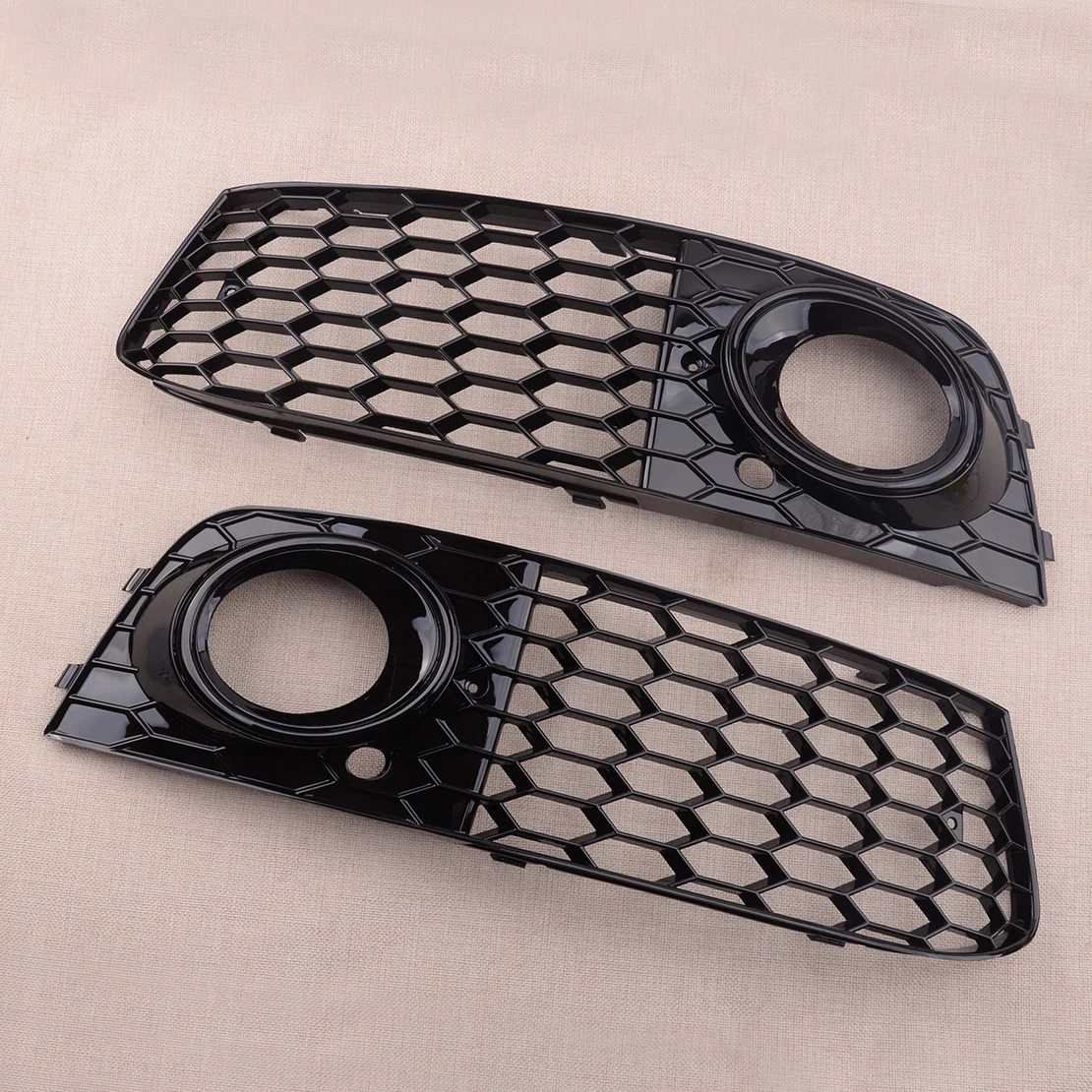 

8K0807681 1 Pair Honeycomb Design Mesh Fog Light Grill Grille Cover Fit for Audi A4 B8 2009-2012 Base Sedan 4-Door Only