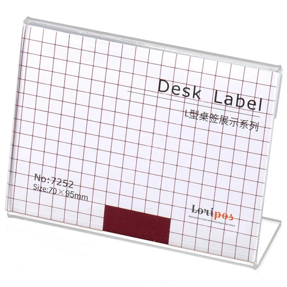 

70*95mm L Shape Acrylic Label Display Clear Acrylic Frame Sign Holder
