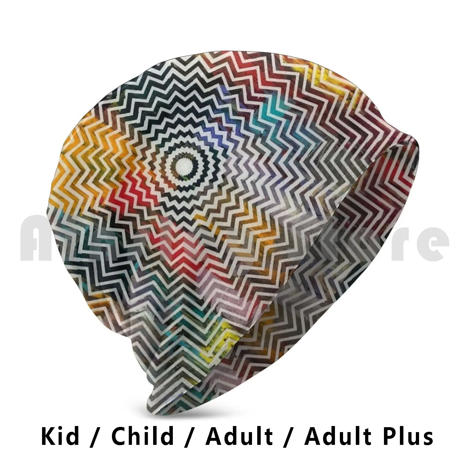 

The Mystery Is Hidden Beanies Knit Hat Hip Hop Colorful Vivid Vibrant Bright Geometric Psychedelic Pattern