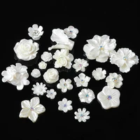 20pcslot white resin flower button diy jewelry accessories metal buttons for decoration wedding bag clothing decorative buttons