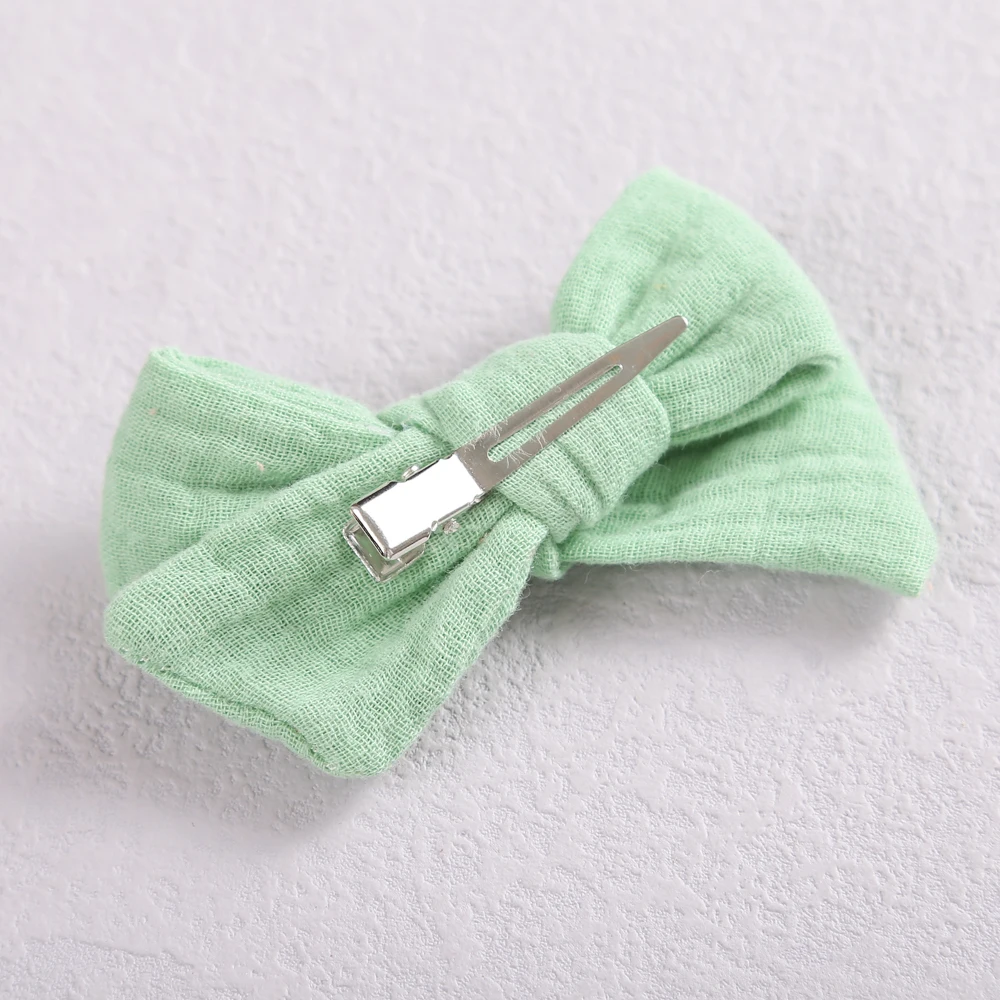 1 Uds. De horquillas de algod&oacute;n con lazo para beb&eacute;, Clip para el pelo para ni&ntilde;a, pasadores de Boutique para beb&eacute; reci&eacute;n nacido, gorro infantil, accesorios para el cabello para beb&eacute;-4