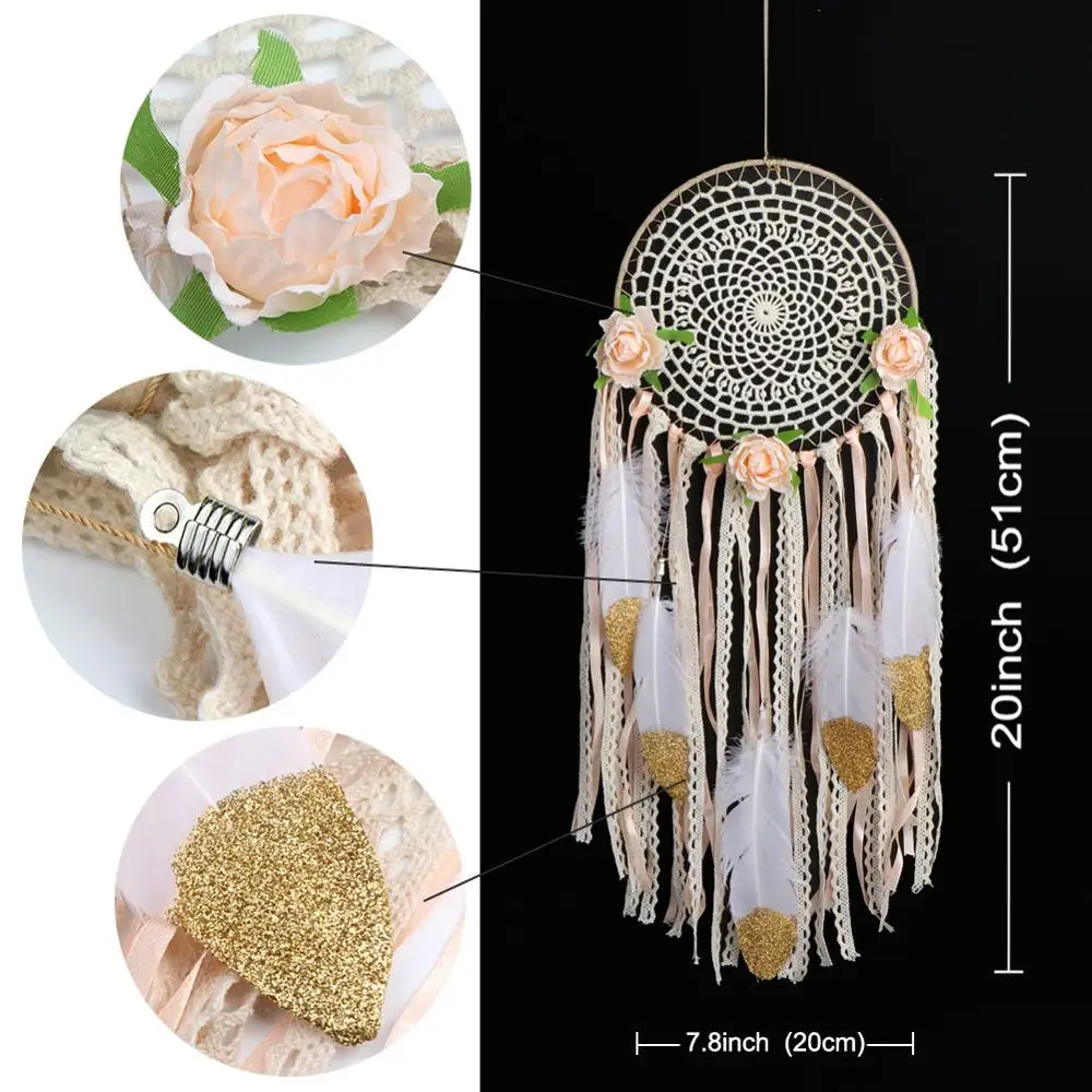 Dream Catcher OurWarm DIY висит Boho сон ловушки для украшения дома в стиле «Ловец снов»; Луны Совы цветочное оформление свадьбы детского дня рождения вечерние подарки - Цвет: Dream Catcher