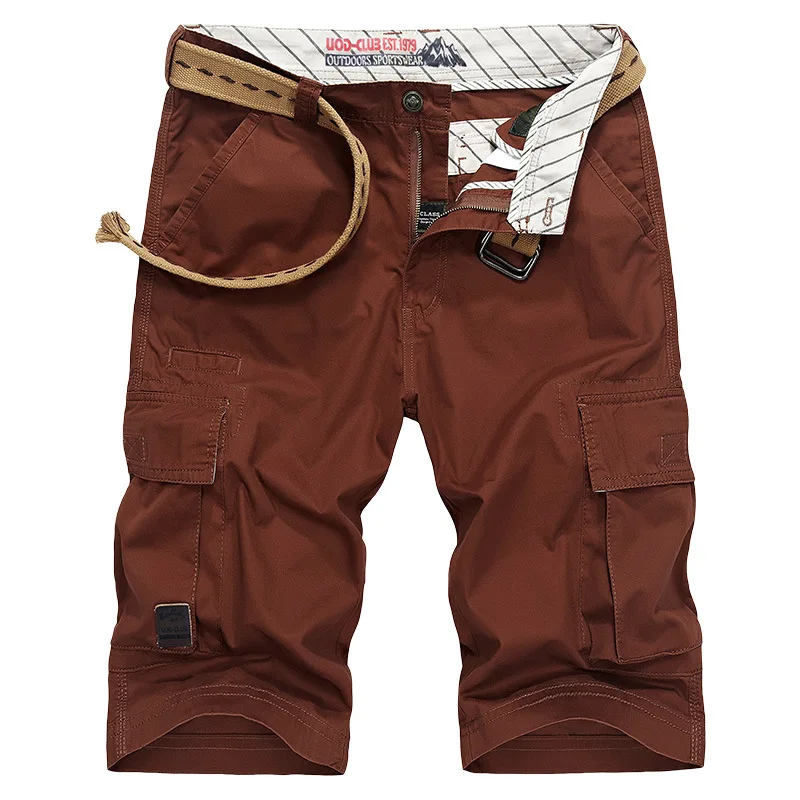 Мужские карго шорты с несколькими карманами повседневные свободные короткие