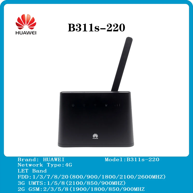 

Unlocked New Huawei B311 B311s-220 3G 4G LTE CPE Router Wireless Mobile WiFi with Antenna Port