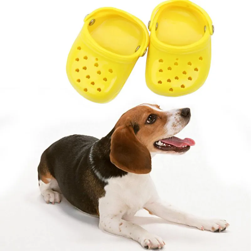 

A Pair Pet Dog Shoes Breathable Sandals For Small Medium Dogs Candy Coloured Holey Shoes Summer Dog Shoes
