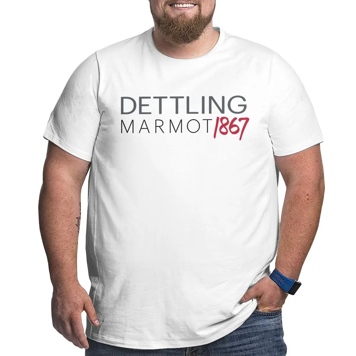 

Dettling Black Marmot 1867 Text Logo Best Seller Oversized T Shirt Men's High Quality New Design Men T Shirts O-neck