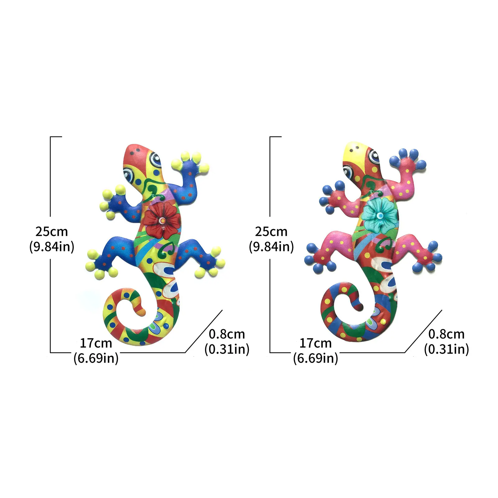 

2pcs Rustproof Iron Gecko Wall Decoration Metal Lizard Ornament For Home Garden Decoration Art Wall Hanging Sculpture
