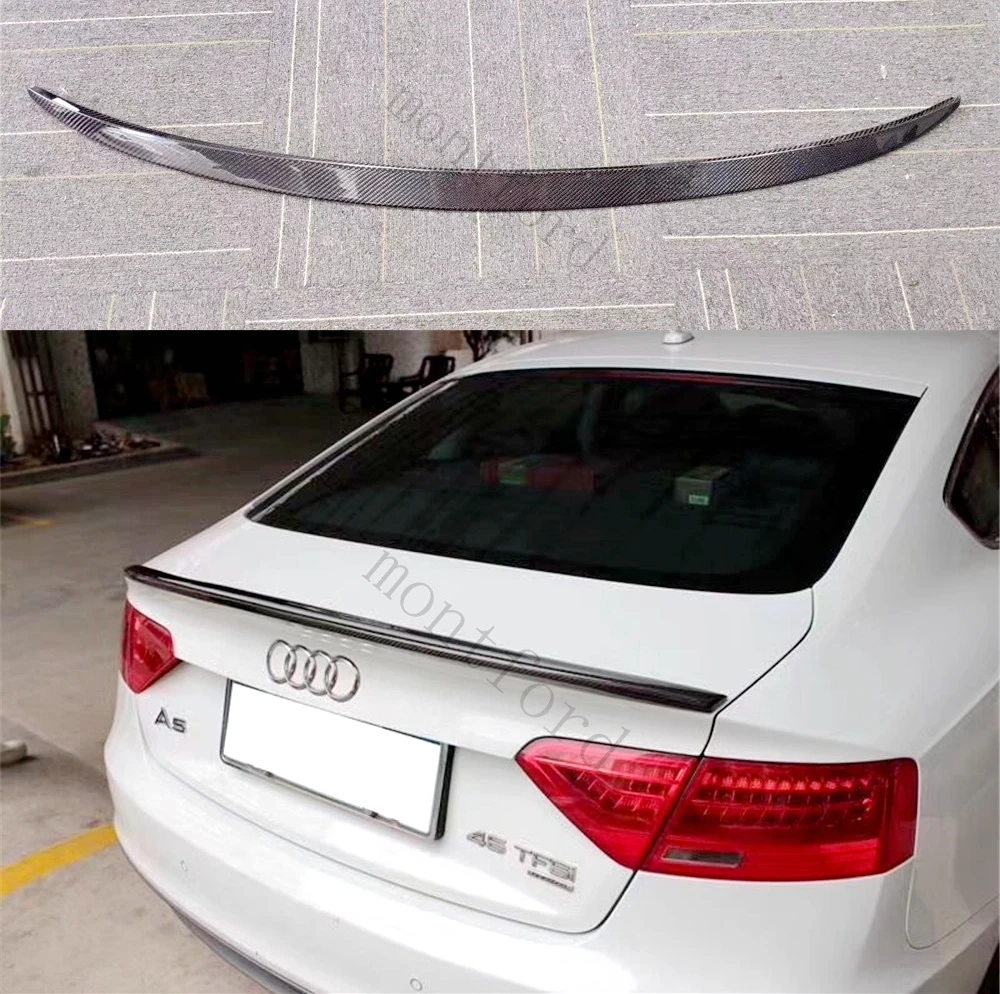 

High quality Cat Style Real Carbon Fiber Trunk Boot Lid Spoiler Wing for Audi A5 B8 B9 08-16 4door 2door for coupe