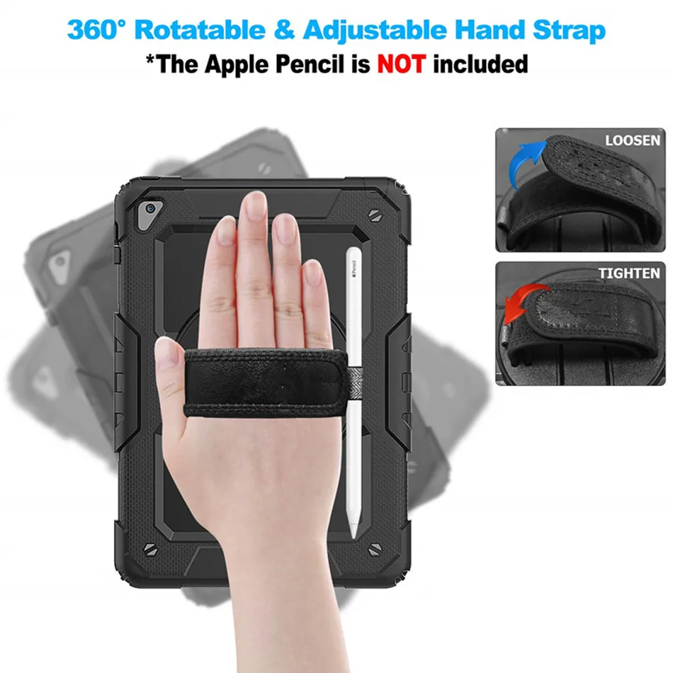 Чехол для iPad 9 7 2018 безопасный противоударный чехол детей держатель карандашей Air 2