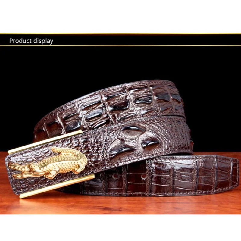 

Crocodile Automatic Buckle Belts Luxury High Quality Fashion Trend Genuine Leather Cinturon Mujer Tactical Mens Belt Ceinture