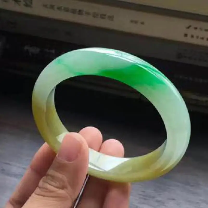 

Send Certificate Natural Myanmar Jade Tri-color Bangle Bracelet Elegant Princess Real Jades Bangles For Girlfriend Mom Gifts