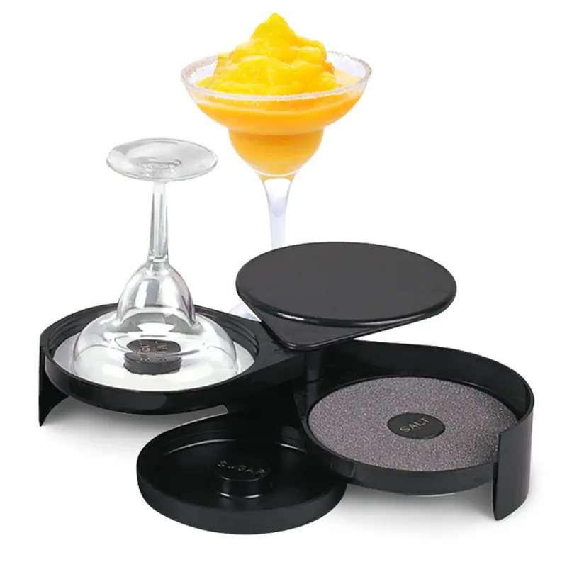 

3 Tier Glass Rimmer Rotating Salt \ Bartender ABS Tool Cocktail Margarita Accessory