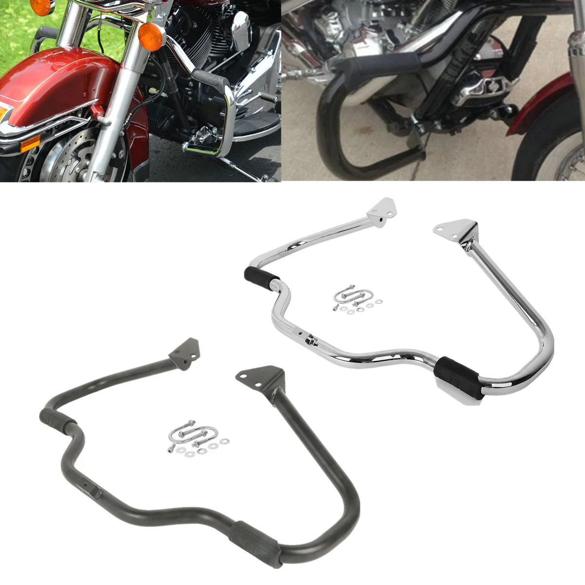 Защита двигателя для мотоцикла 1 25 дюйма полоса 1/4 Harley Dyna Low Rider Fat Bob 06 17|Накладки и