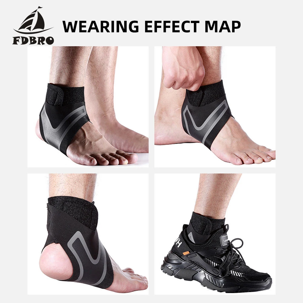 FDBRO 1 шт. эластичная поддержка лодыжки Регулируемая дышащая для спортивной защиты