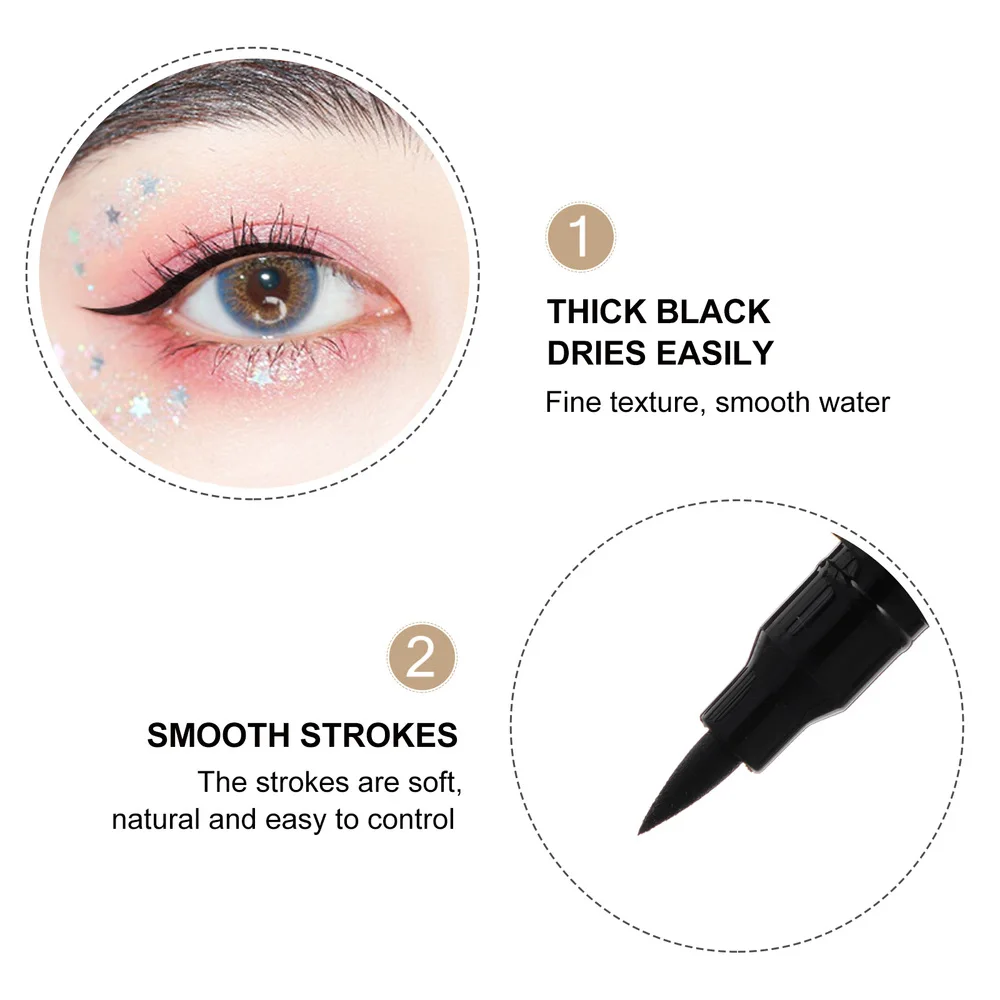 

4pcs Double-side Liquid Eyeliner Pen with Eye Makeup Stamp Eyeliner