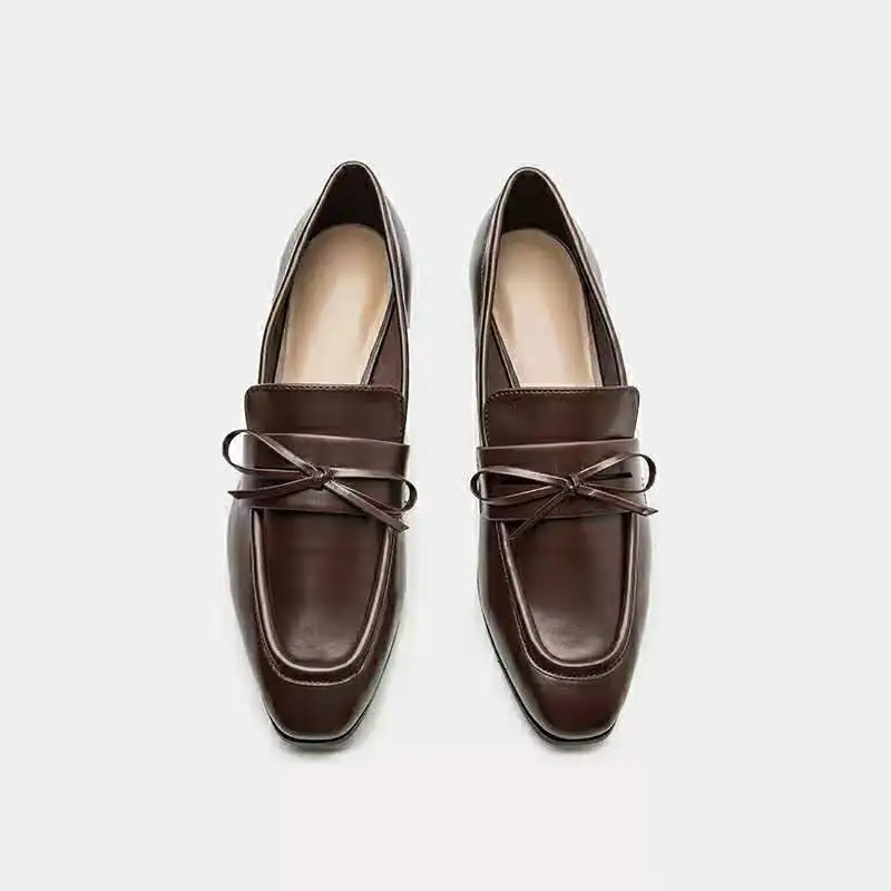 

2021 Осень и зима Новый дикий британский лук низкий с LEFU Shoes Одиночные туфли Женщины